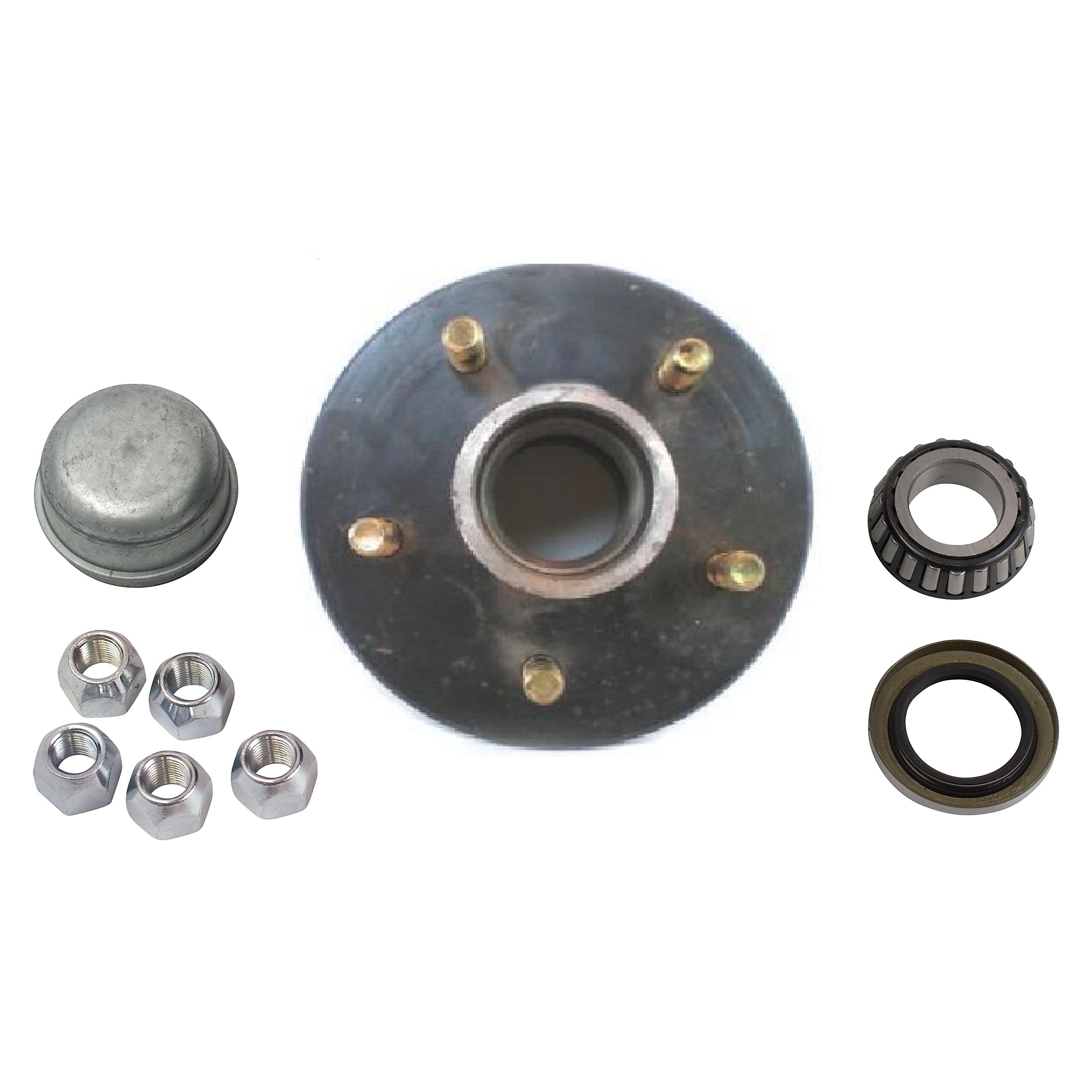 Uriah Products Trailer Hub Kit — 1250-Lb. Capacity, 1in. Bearing, 5 on 4.5 Bolt Pattern, Model# UW000154